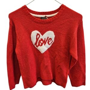 Vince Camuto Girls Love Red Pullover Sweater Heart Valentine NEW
